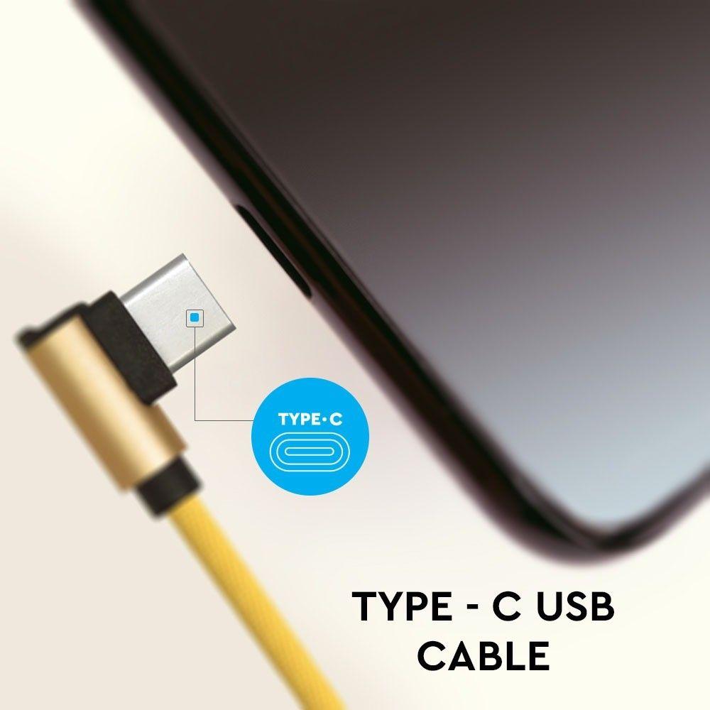 VT-5362 1M TYPE-C USB CABLE L-TYPE -GOLD(DIAMOND SERIES)