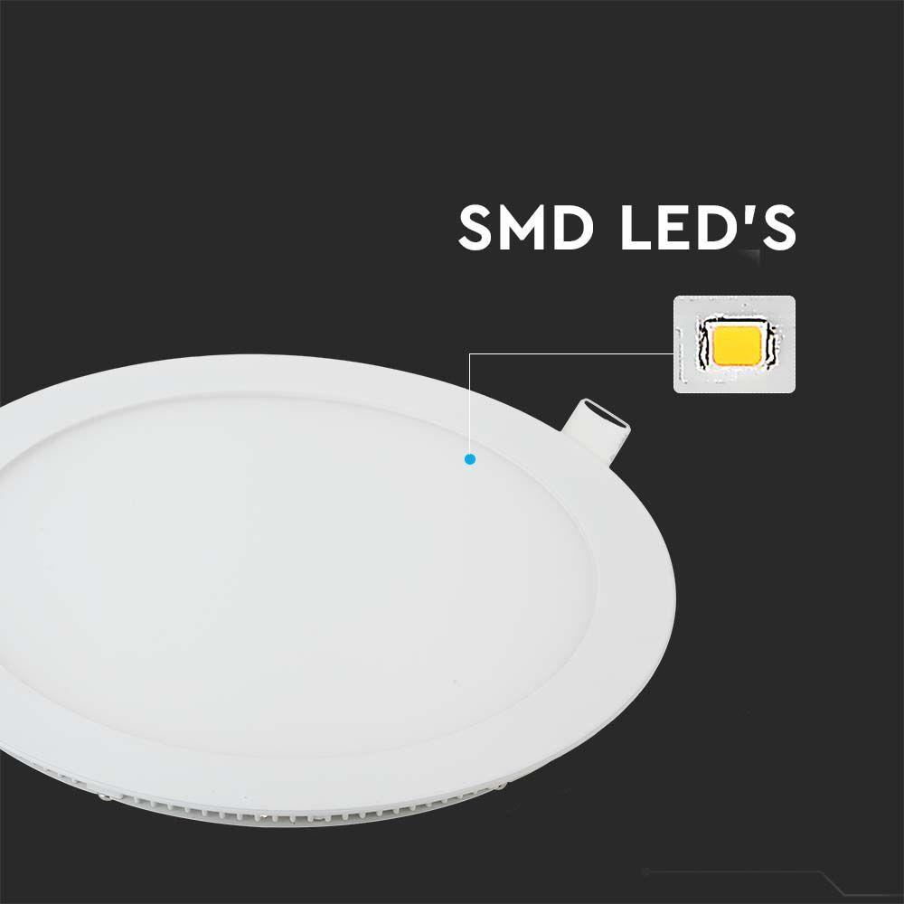 6W Panel LED, Barwa:3000K, Okrągła, VTAC, SKU 214854