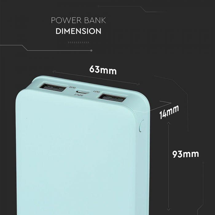 Power Bank, 5000mAh/18.5wh, 5V, Niebieski, VTAC, SKU 8195