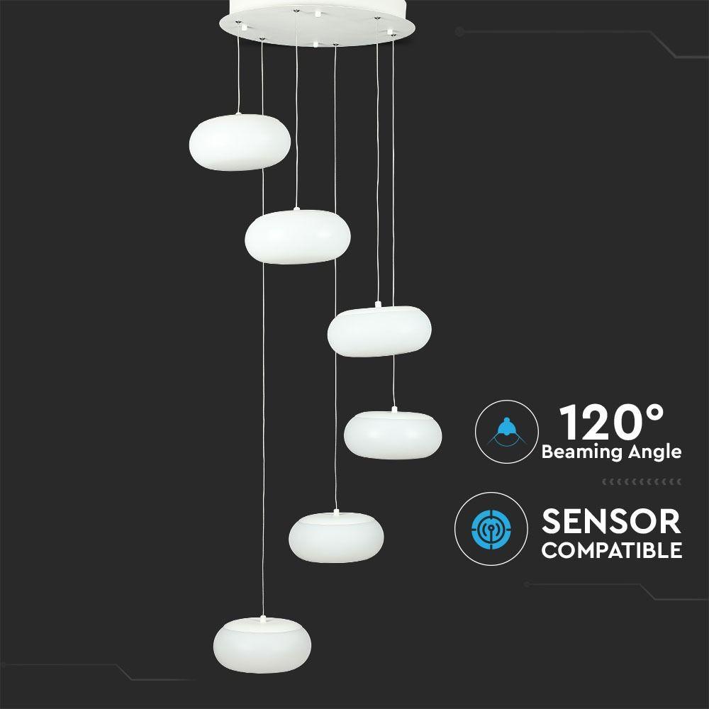 72W Lampa wisząca, Ściemnianie TRIAC, Barwa:3000K, Biały, VTAC, SKU 40011