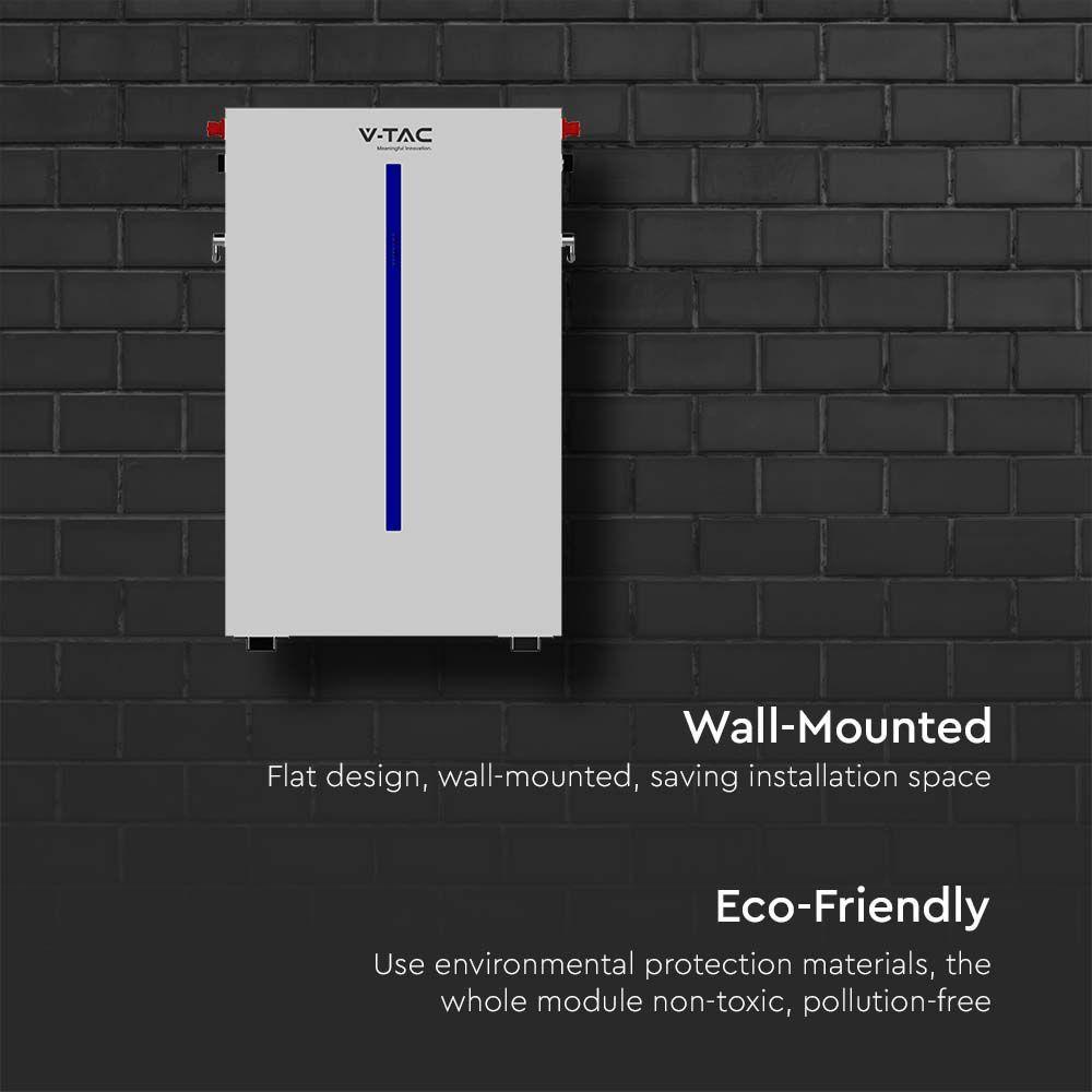 6.14kWh WALL MOUNTED LiFePO4 BATTERY 6000 CYCLES IP65