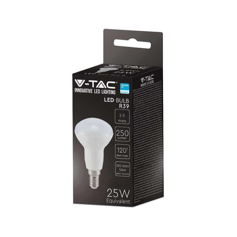 2.9W R39 Żarówka LED, Chip SAMSUNG, Barwa:6500K, Trzonek:E14, VTAC, SKU 21212