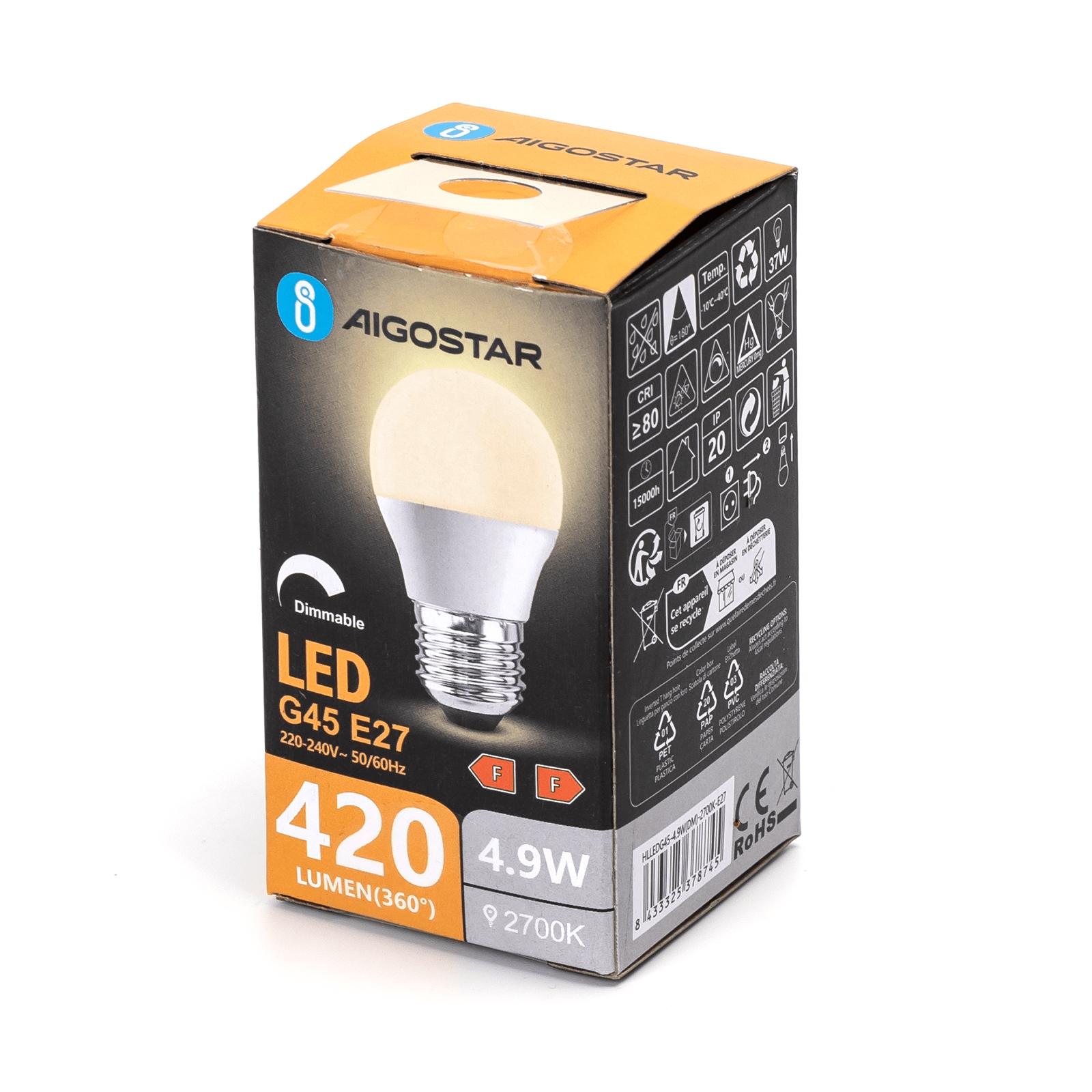 Ściemnialna żarówka LED G45 E27 4,9W 2700K