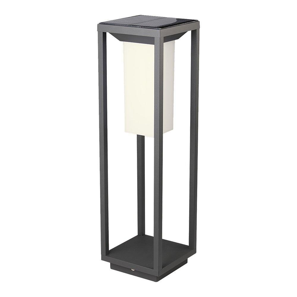 VT-66 2W LED SOLAR BOLLARD SAMSUNG LED CHIP 3000K GREY BODY