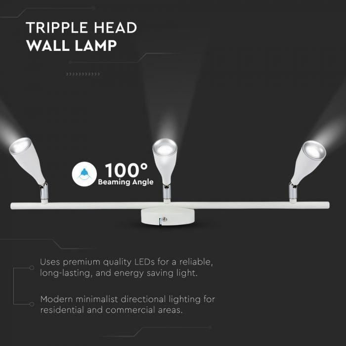 VT-813 13.5W LED WALL LIGHT(3 HEAD) 3000K WHITE