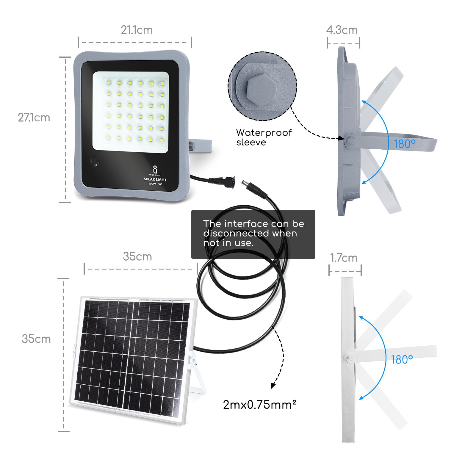 Naświetlacz solarny LED z panelem słonecznym