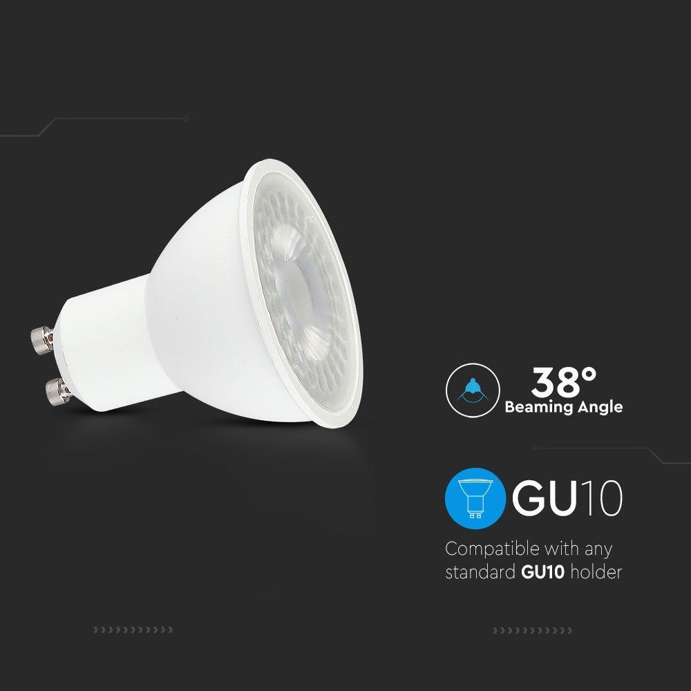 5W GU10 Żarówka LED, Barwa:4000K, Kąt 38', Trzonek:GU10, VTAC, SKU 2797