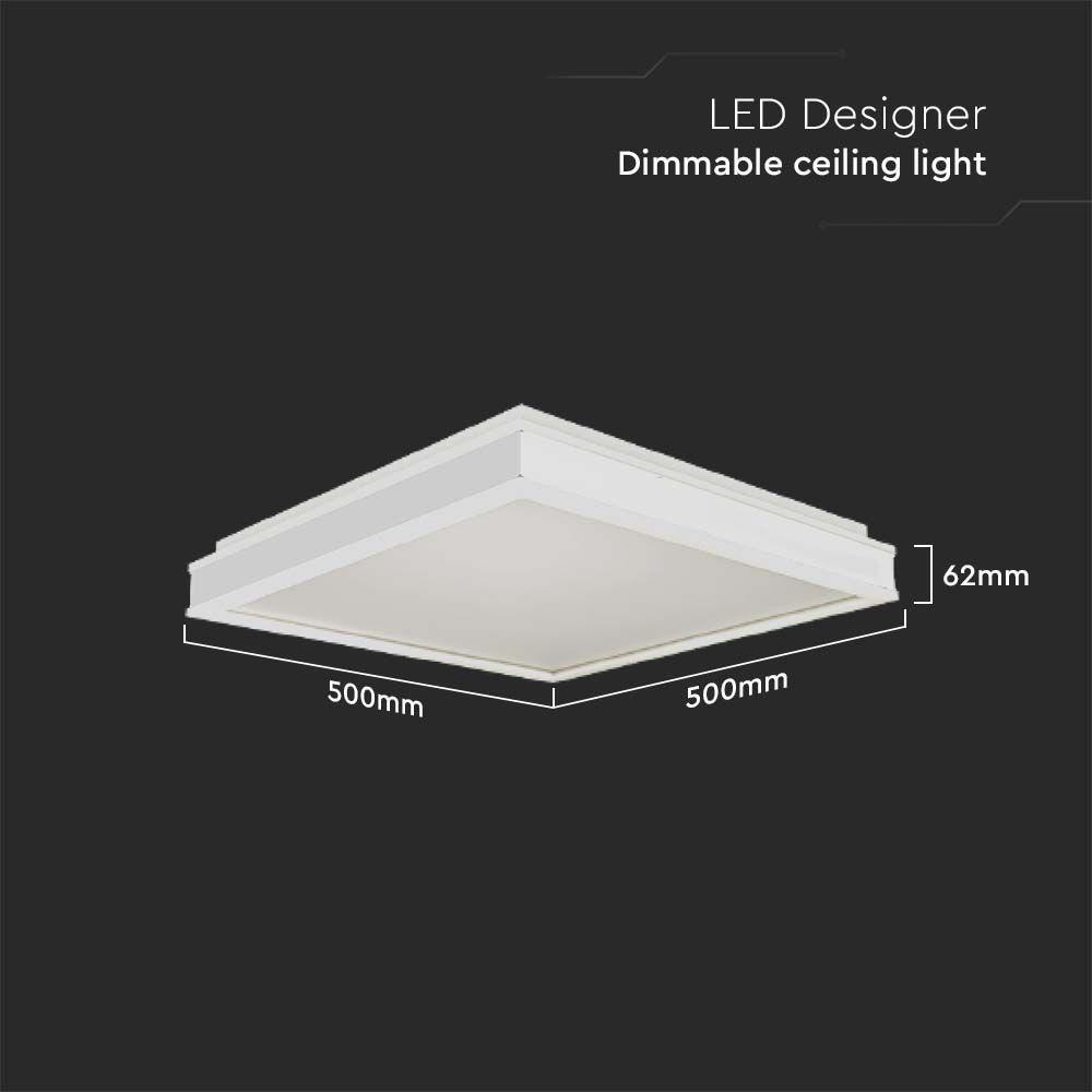 VT-7758 48W LED DESIGNER LIGHT(TRIAC DIMMABLE) 4000K WHITE SQ