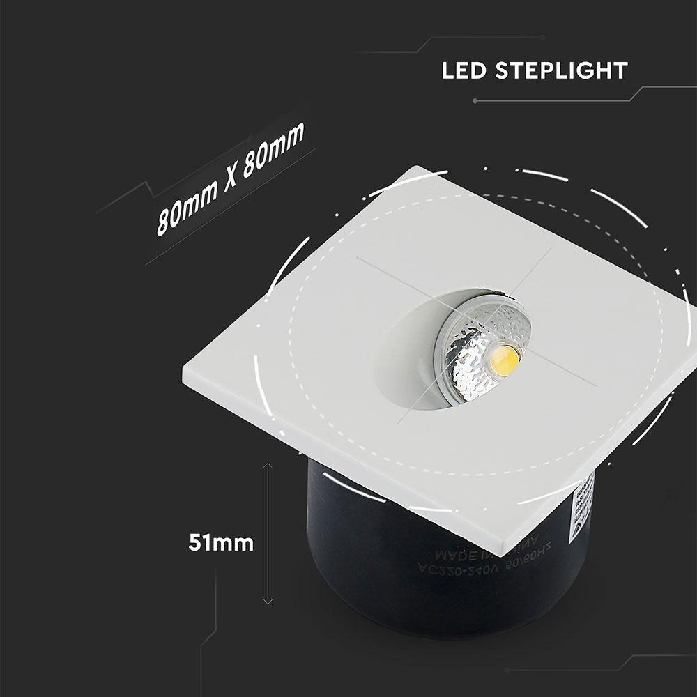 VT-1109 3W LED STEPLIGHT 4200K SQUARE