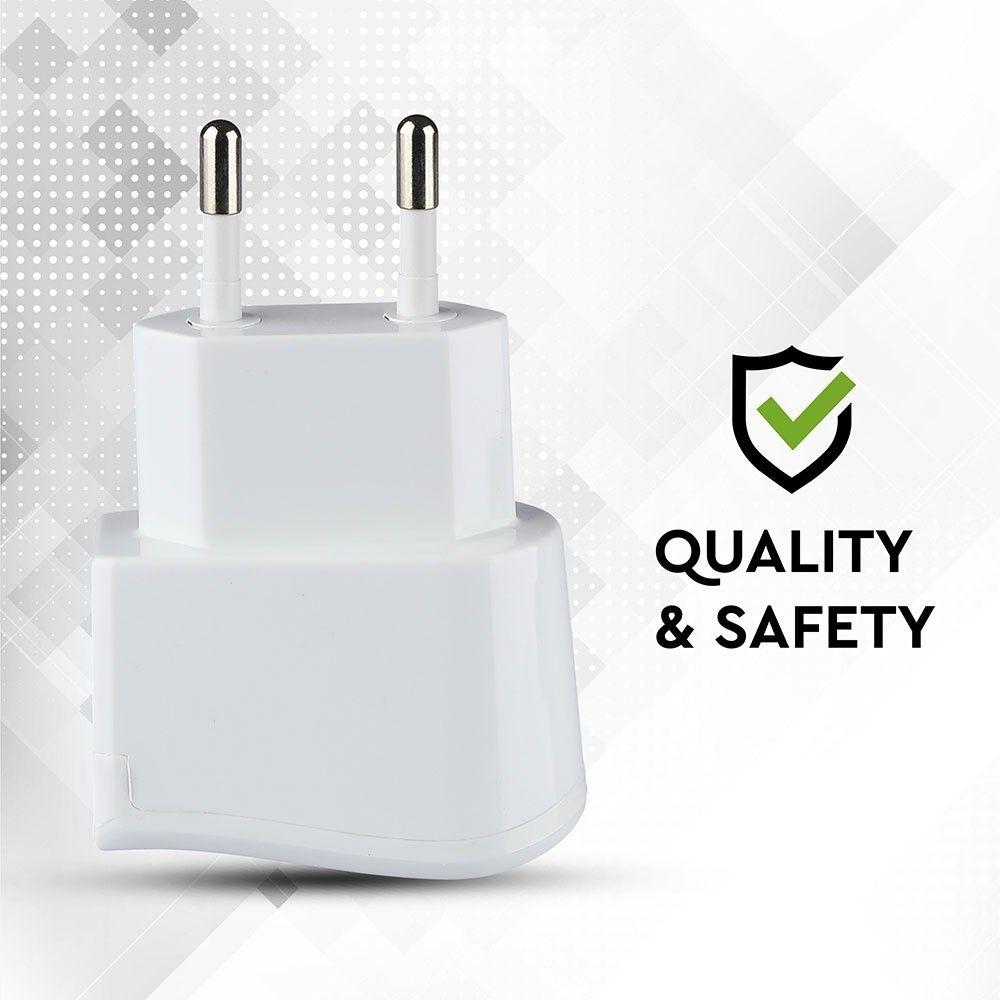 VT-1024 USB TRAVEL ADAPTOR WITH DOUBLE BLISTER PACKAGE-WHITE