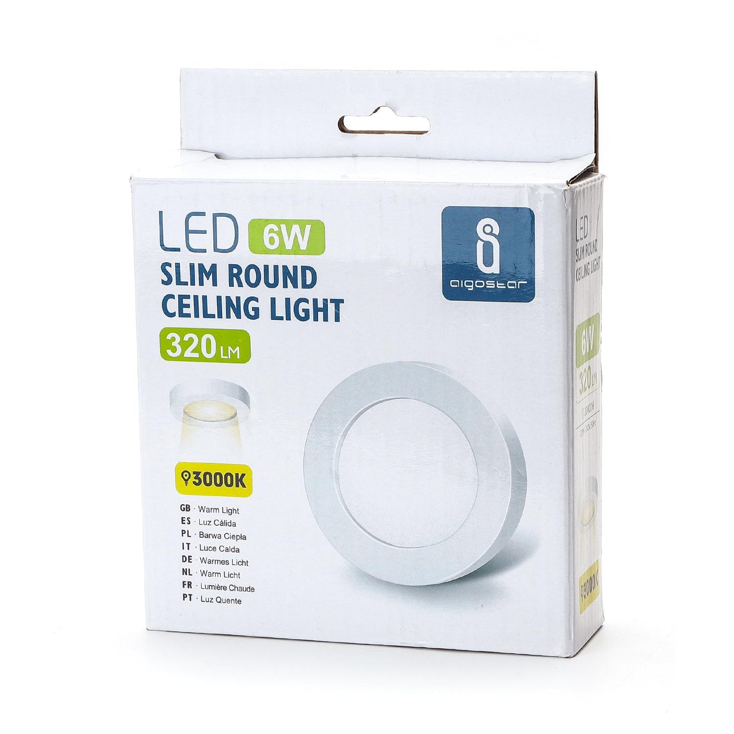 Downlight okrągły natynkowy LED E6 6W Żółte światło