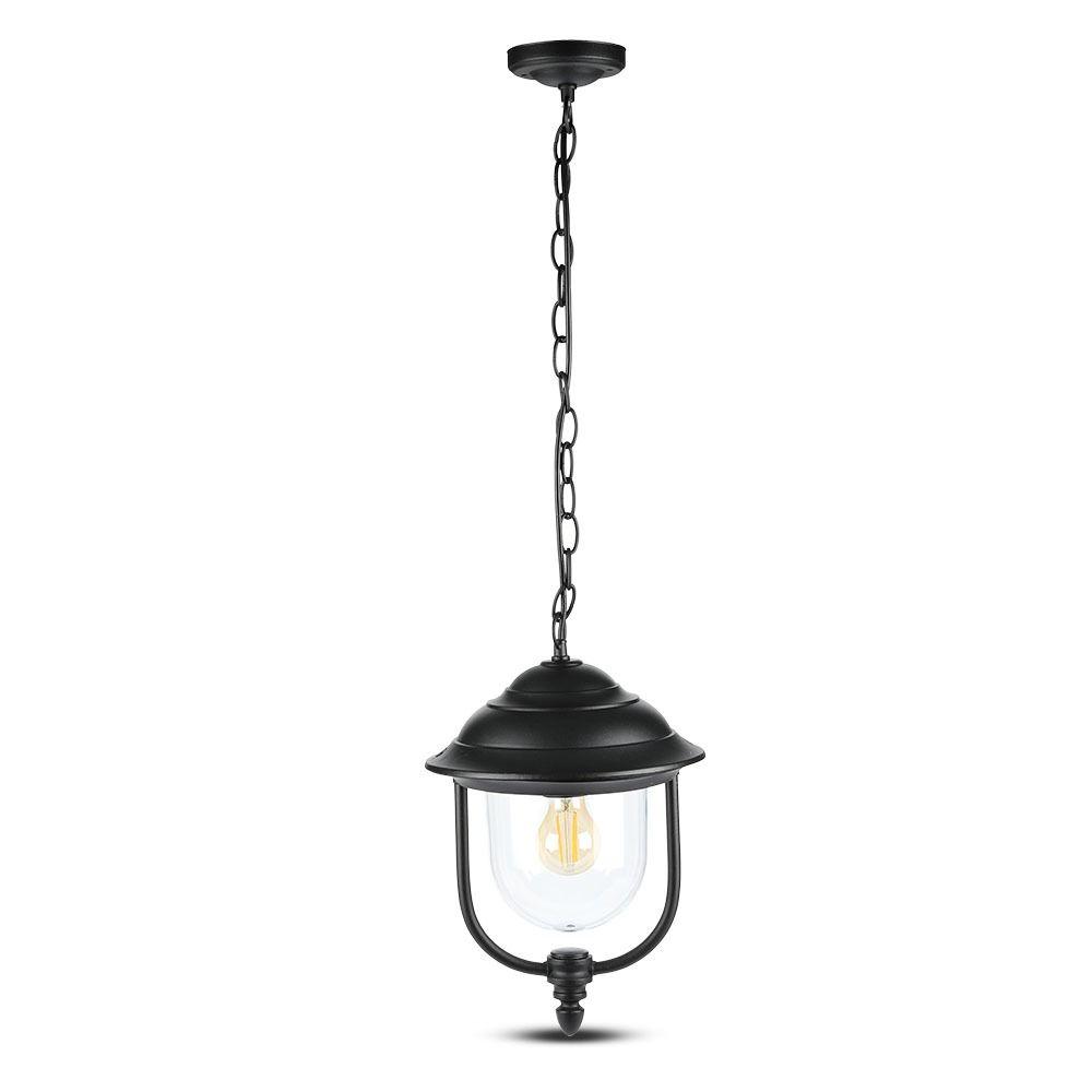 Lampa ogrodowa wisząca 1xE27, Retro, Czarny, IP44, VTAC, SKU 7529