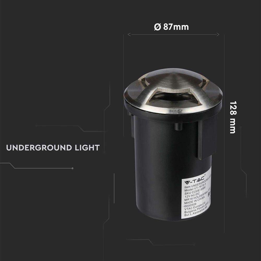 VT-7678-3 12V MR16 UNDERGROUND FITTING(IP67) -THREE WINDOW