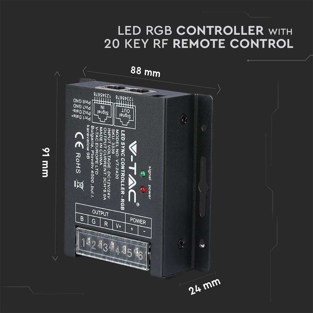 VT-2420 288W LED RGB CONTROLLER WITH 20 KEY RF REMOTE CONTROL