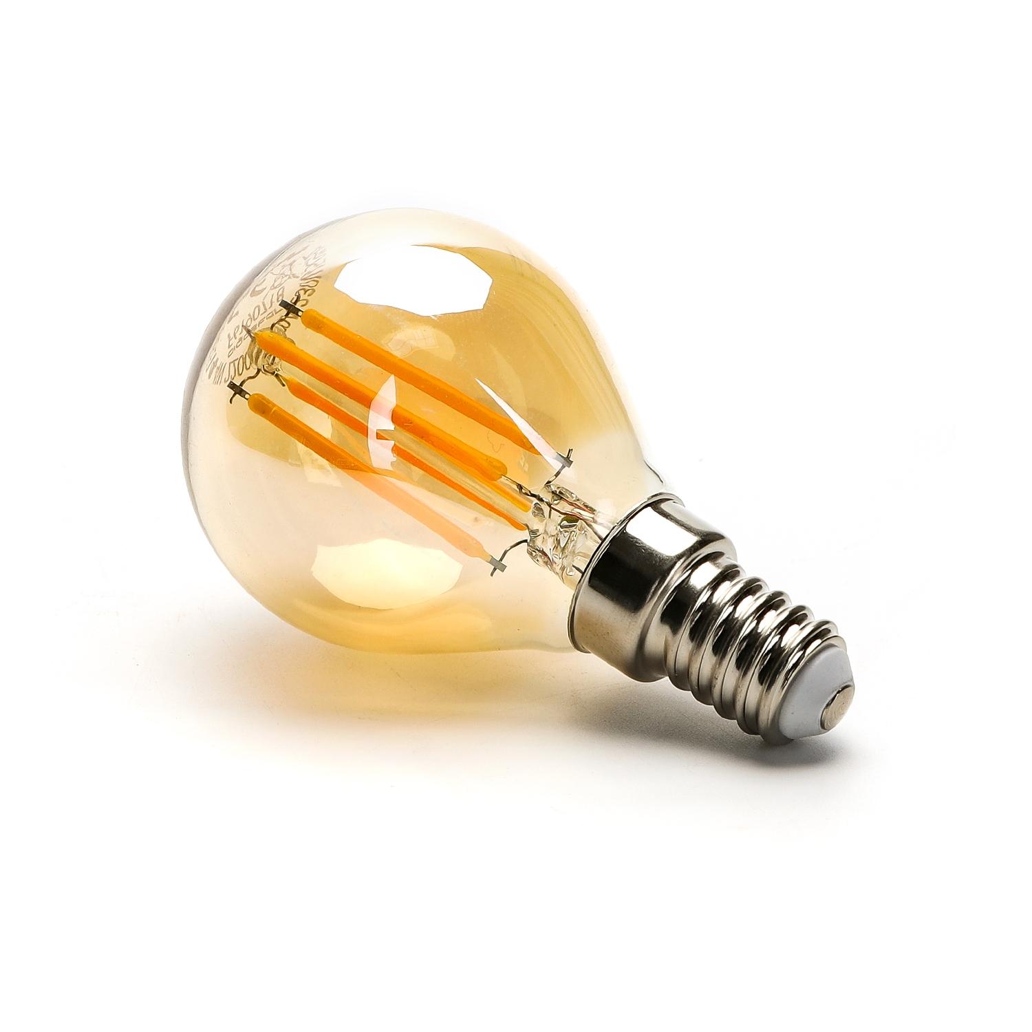 LED Filament Bulb (Amber) G45 E14 4W