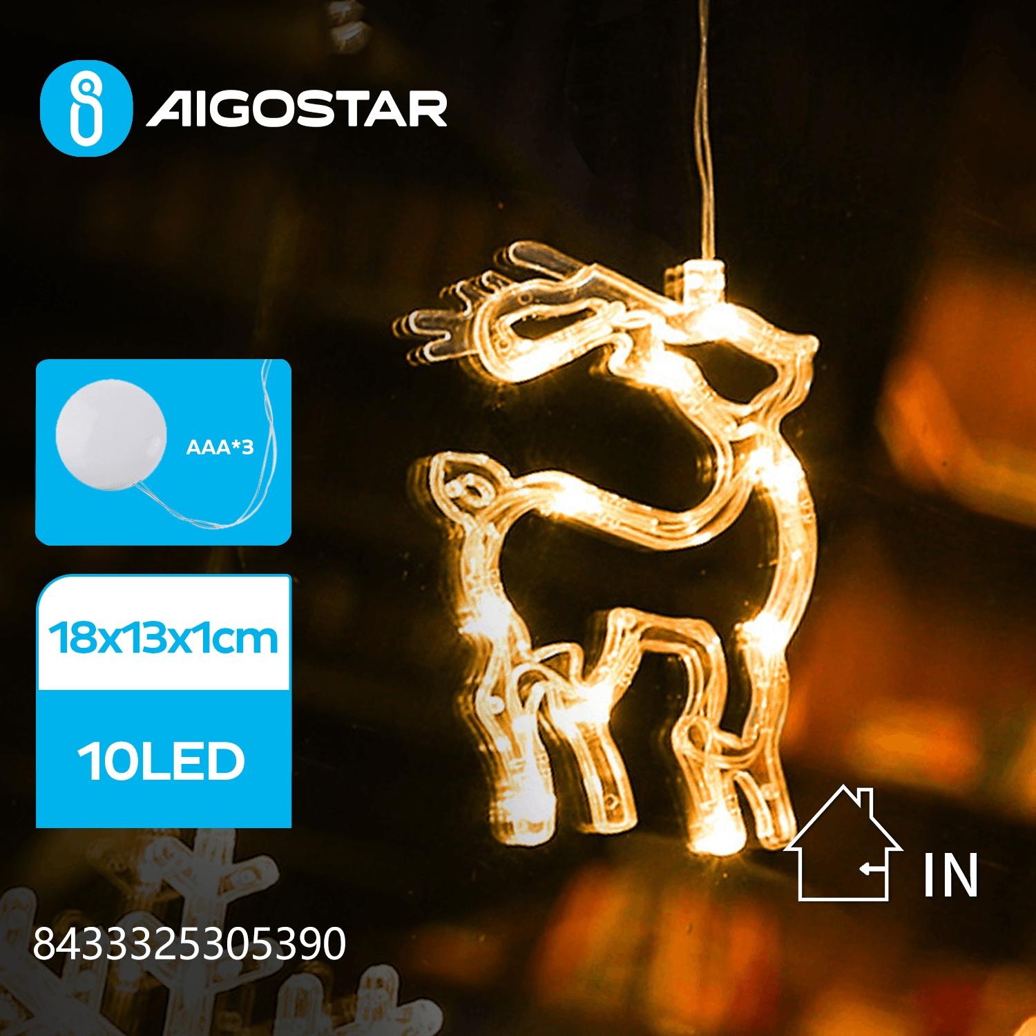 Battery powered pendant with suction cup reindeer shaped, warm white