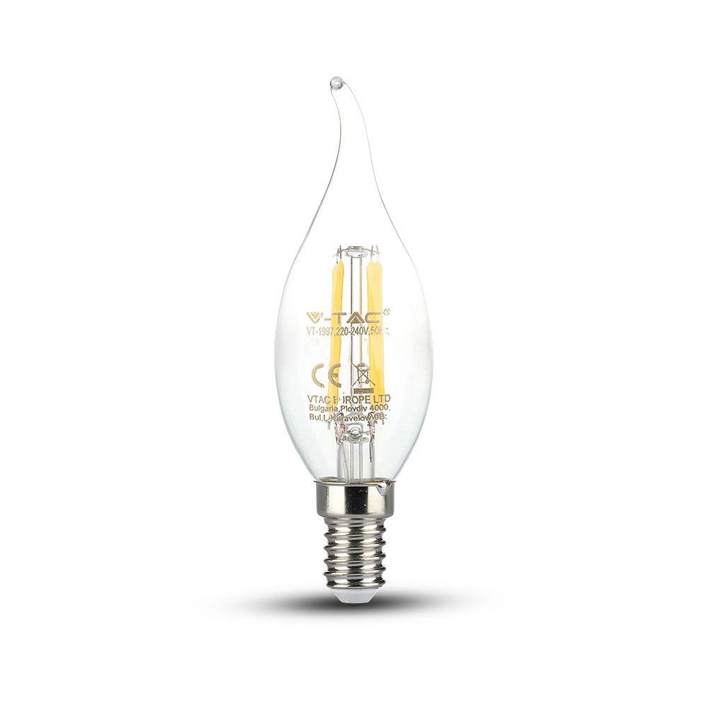 VT-1997D 4W LED CANDLE FILAMENT WITH FLAME BULB 2700K E14 DIMMABLE