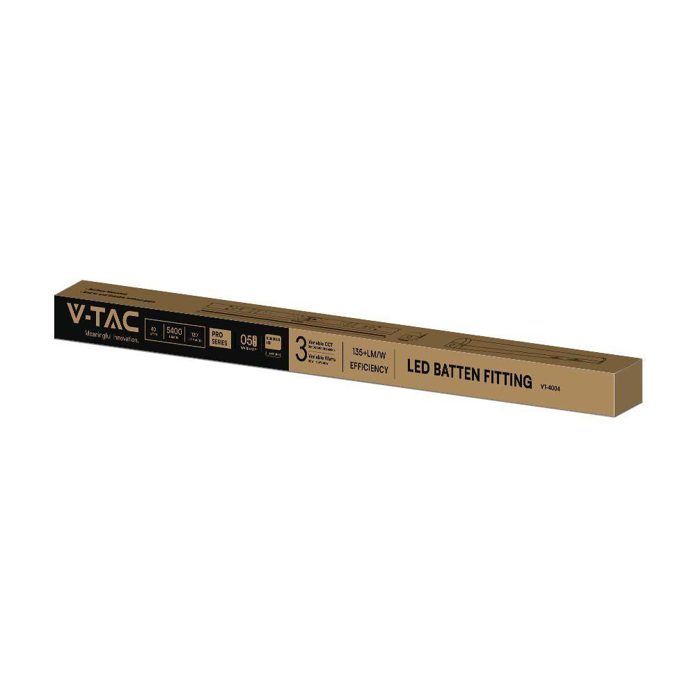 VT-4004E 20W/30W/40W LED BATTEN FITTING EMERGENCY BATTERY 4FT SAMSUNG CHIP CCT 3IN1 135LM/W