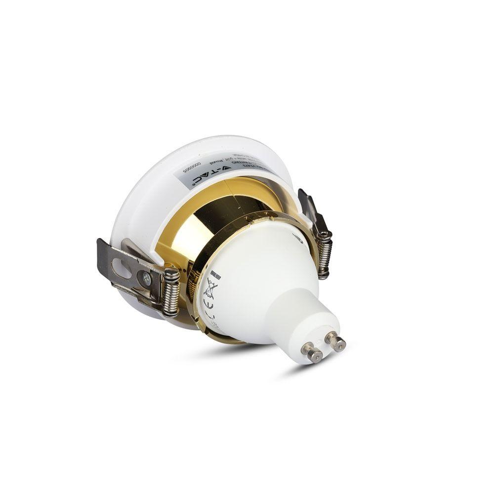 VT-873 GU10 FITTING ROUND-WHITE+GOLD