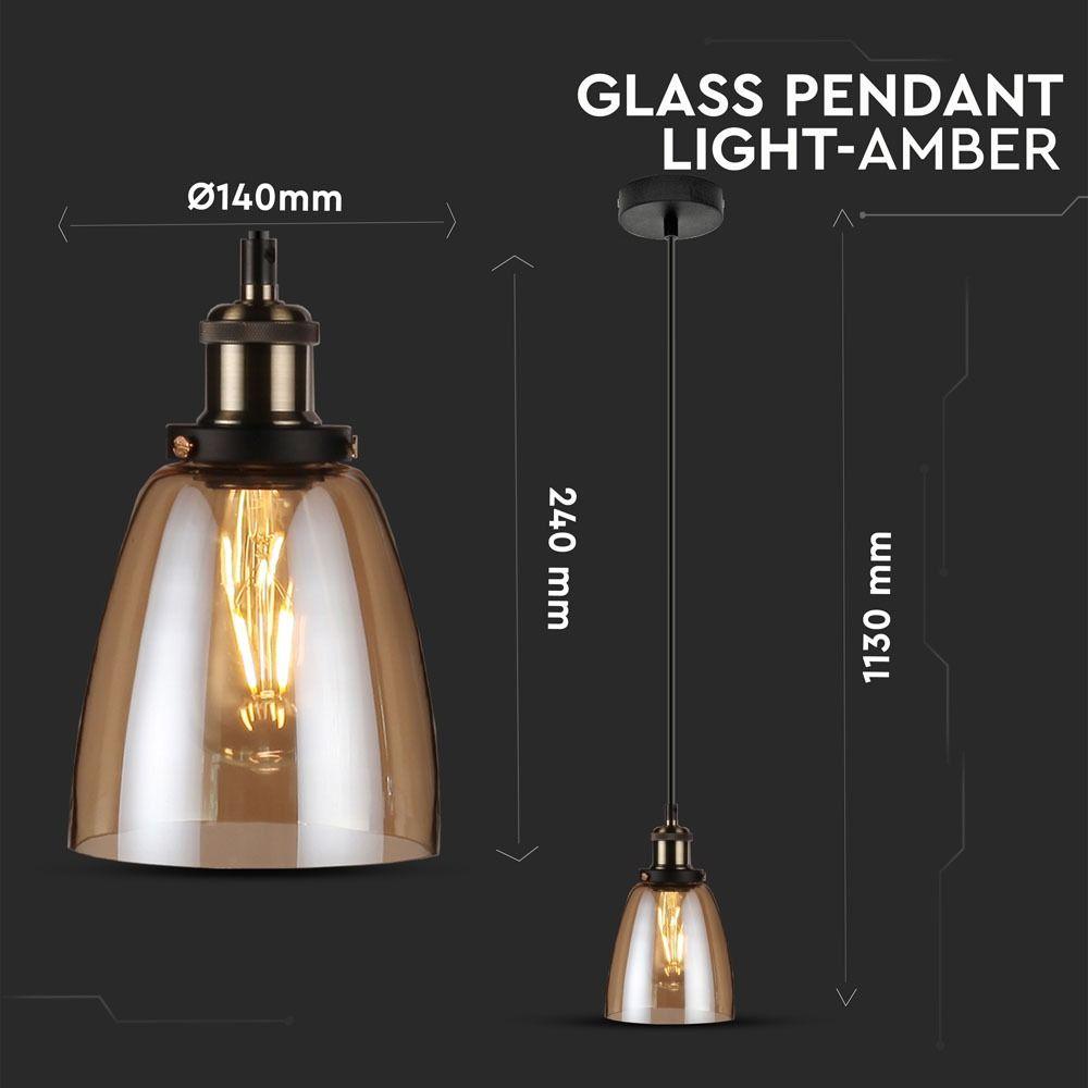 VT-7140 E27 GLASS PENDANT LIGHT-AMBER