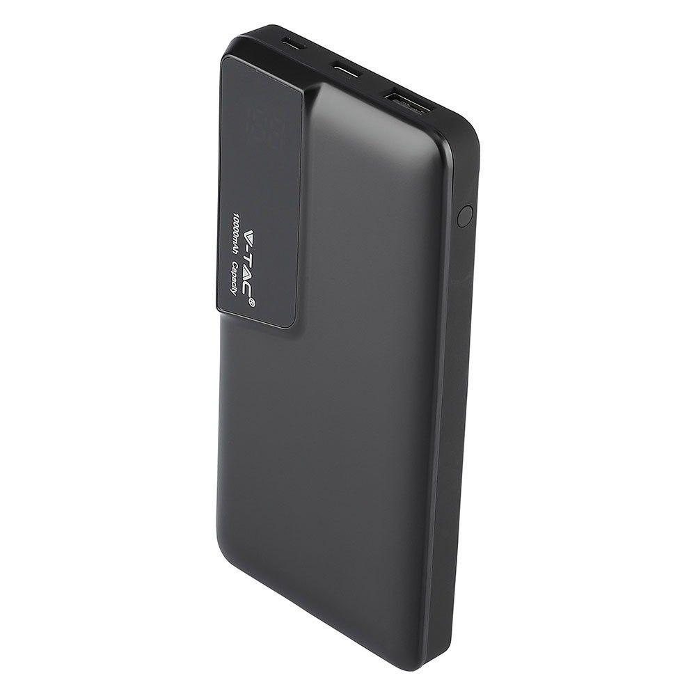 Power Bank, Litowo Polimerowy - 3.7V, 10000mAh, Czarny, VTAC, SKU 8869