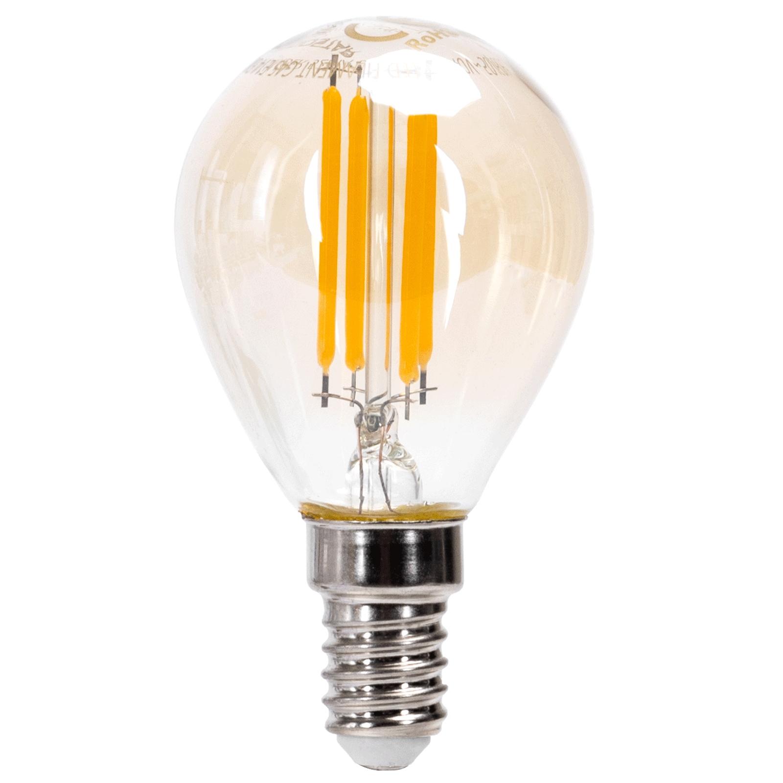 LED Filament Bulb (Amber) G45 E14 6W