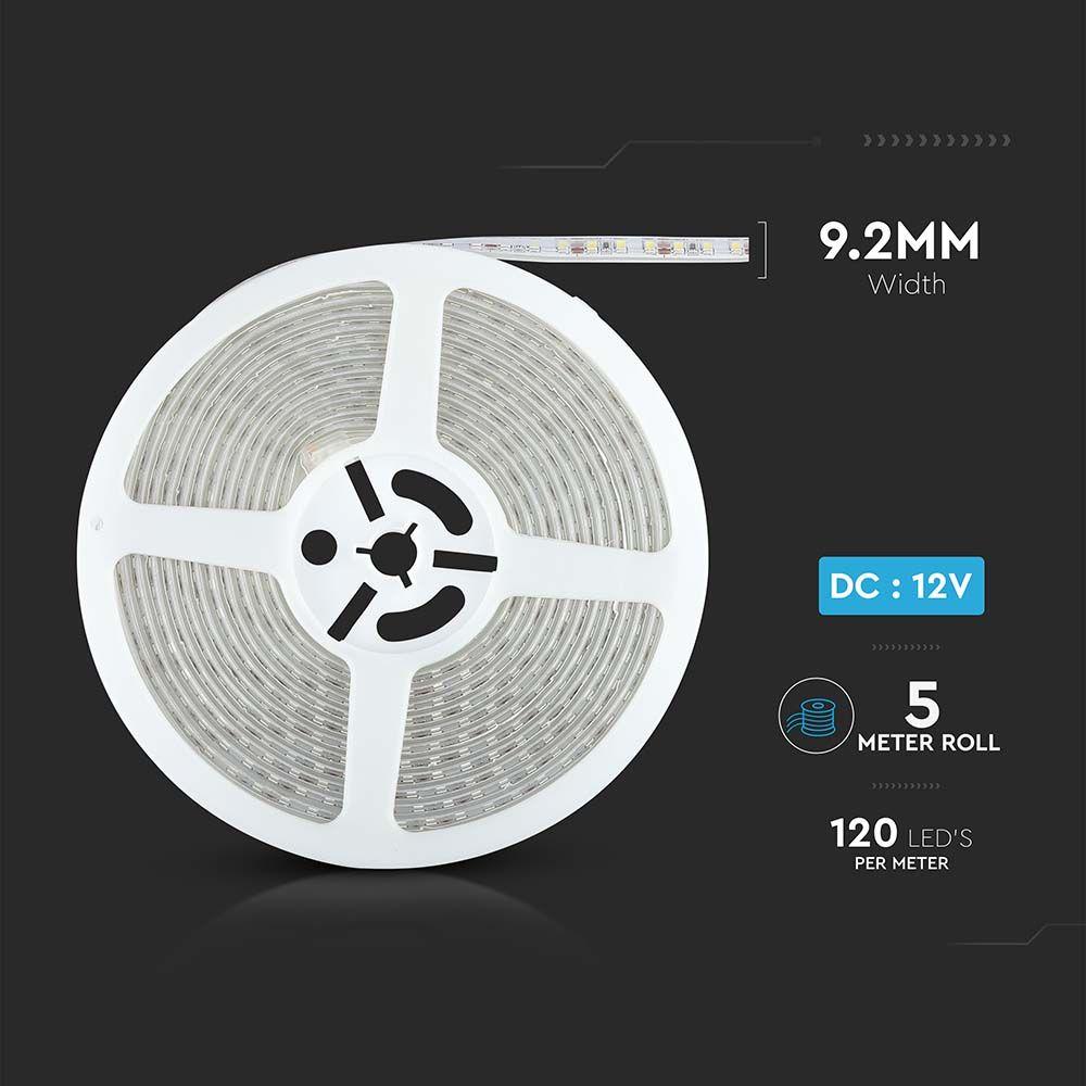 8W Taśma LED, Barwa:6400K, IP65, Rolka:5m, VTAC, SKU 212037