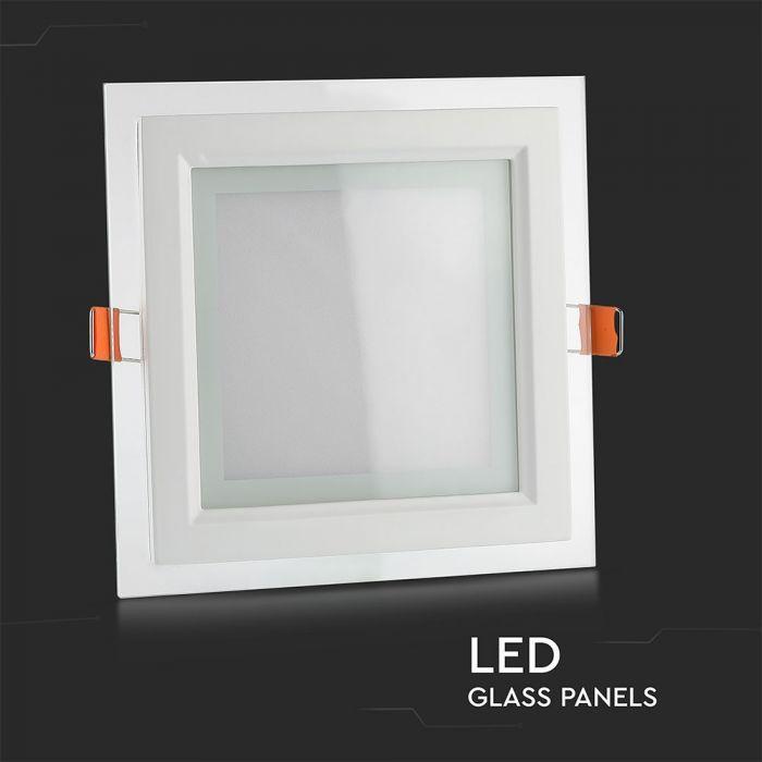 12W Panel LED, Barwa:6400K , Kwadratowa, VTAC, SKU 4741