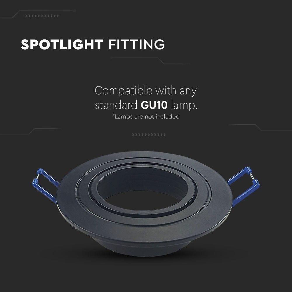 VT-782 GU10 FITTING ROUND BLACK