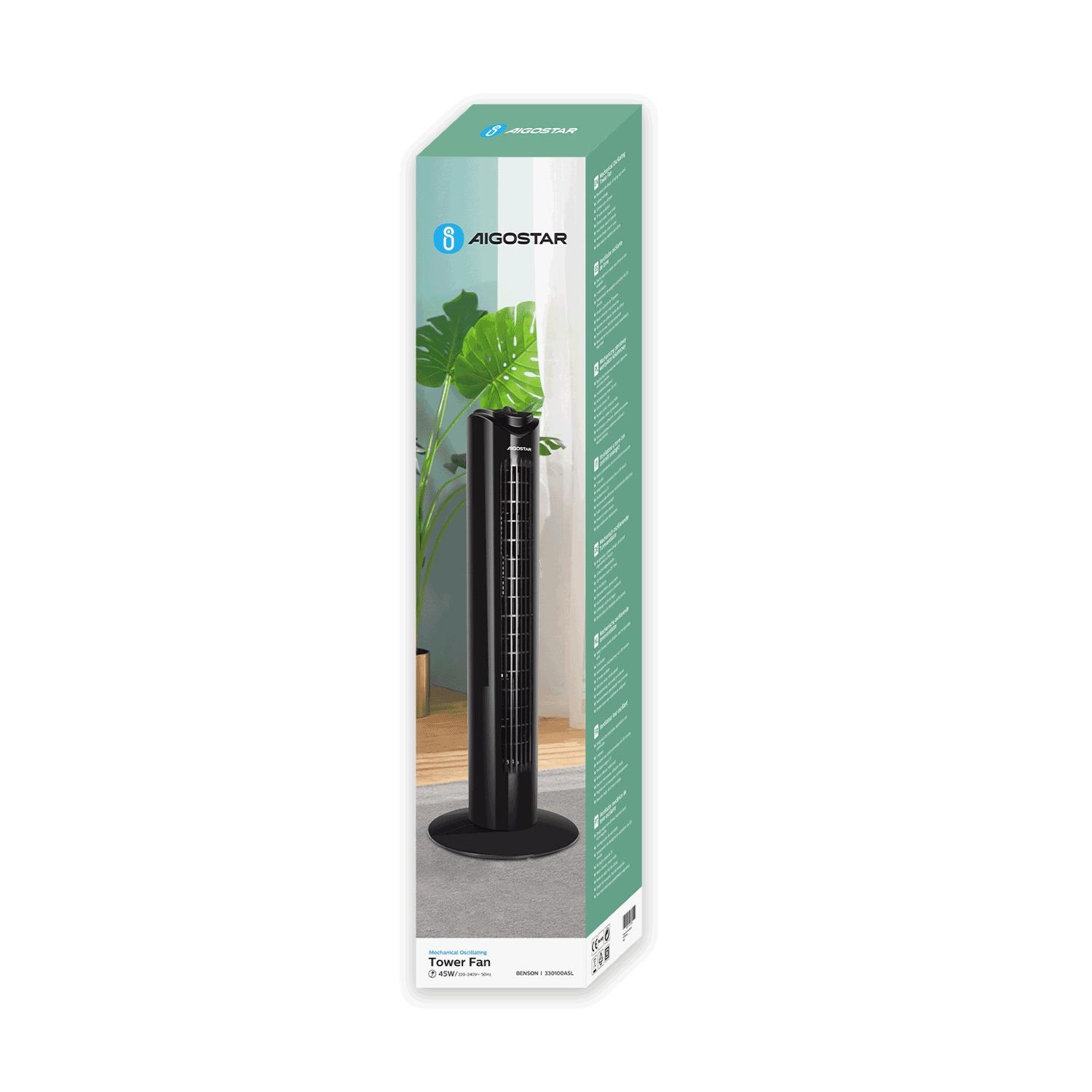 Mechanical oscillating tower fan