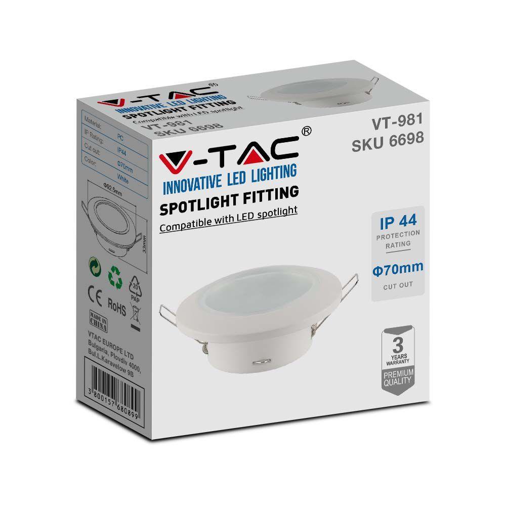 VT-981 GU10 FITTING ROUND WHITE