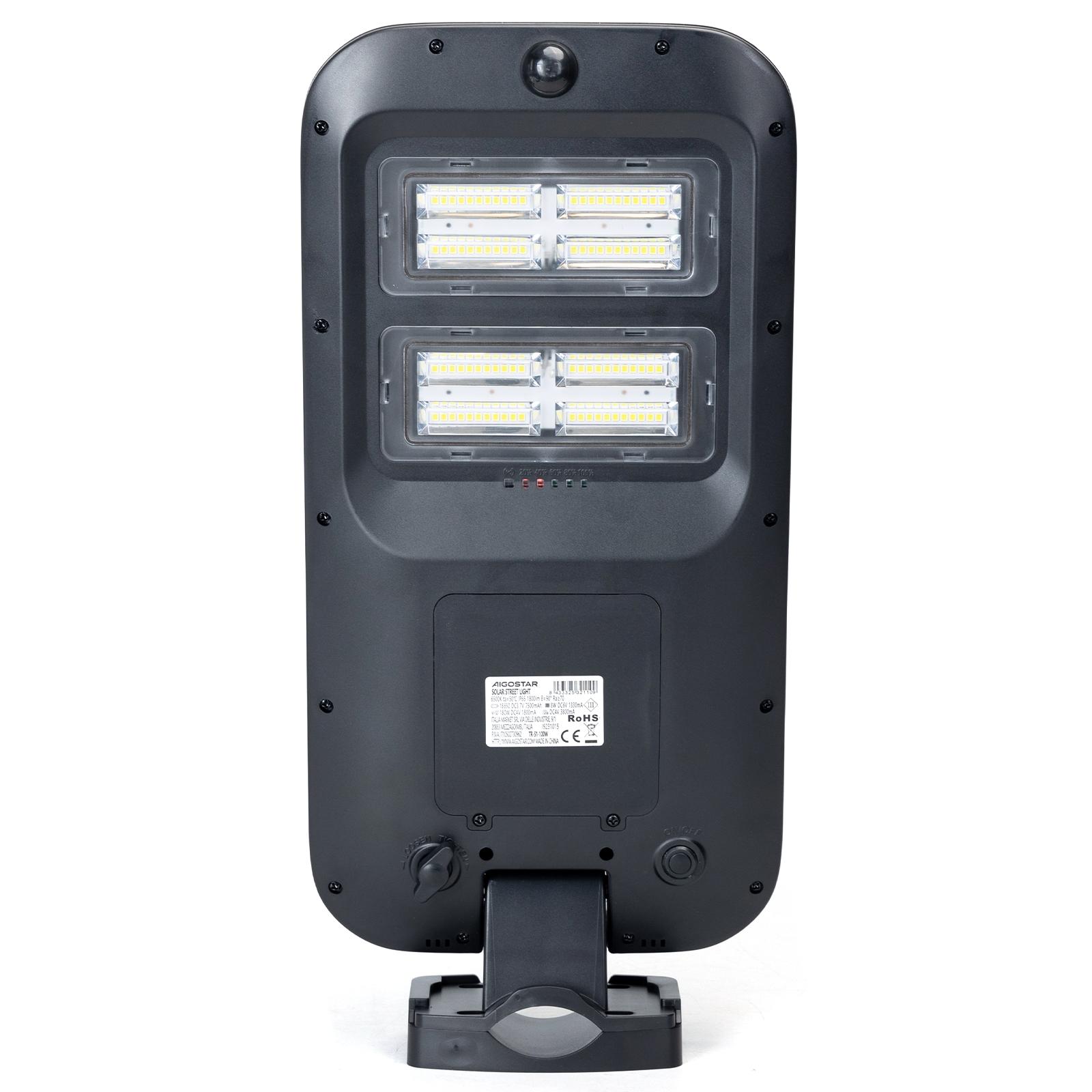 LED Solar Street Light Black Remote Controllable