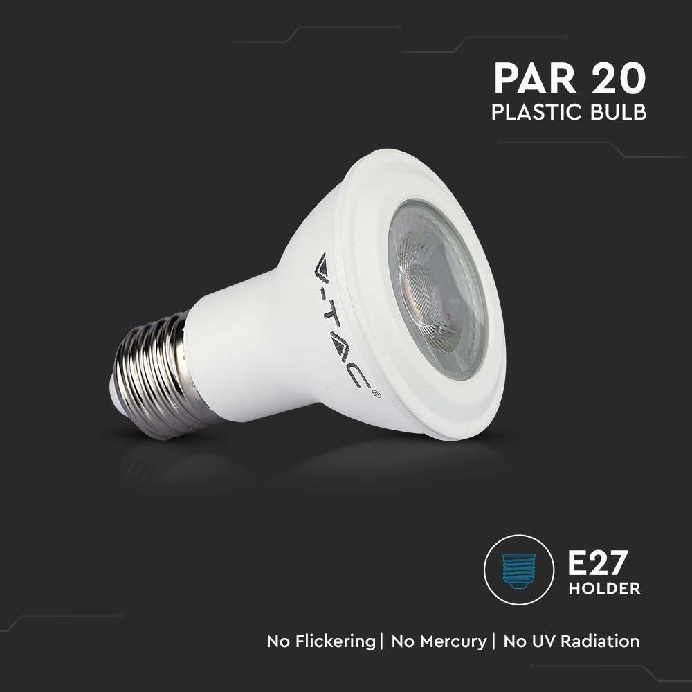 5.8W PAR 20 Żarówka LED, Chip SAMSUNG, Barwa:3000K, Trzonek:E27 , VTAC, SKU 21147