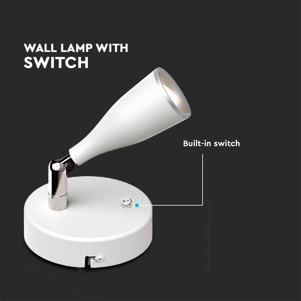 VT-805 4.5W LED WALL LIGHT WITH SWITCH 3000K WHITE