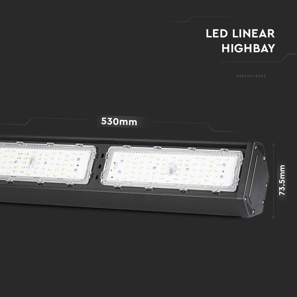 100W Liniowy HIGHBAY LED, Chip SAMSUNG, Barwa:6500K, Obudowa: Czarna, Wydajność: 120lm/w, Kąt 120', VTAC, SKU 21892