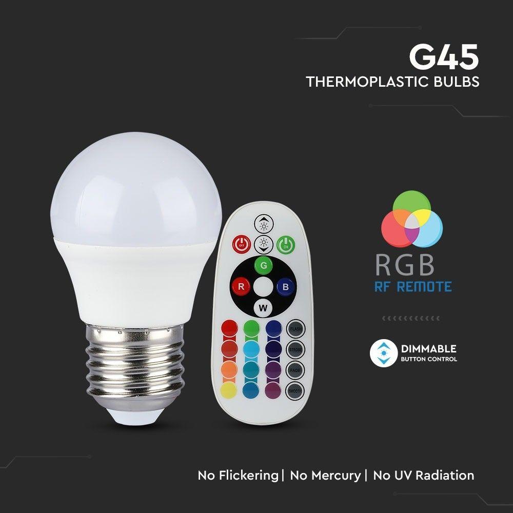 VT-2224 3.5W G45 LED BULB (RF CONTROL - DIMMABLE) RGB+3000K DIMMABLE E27