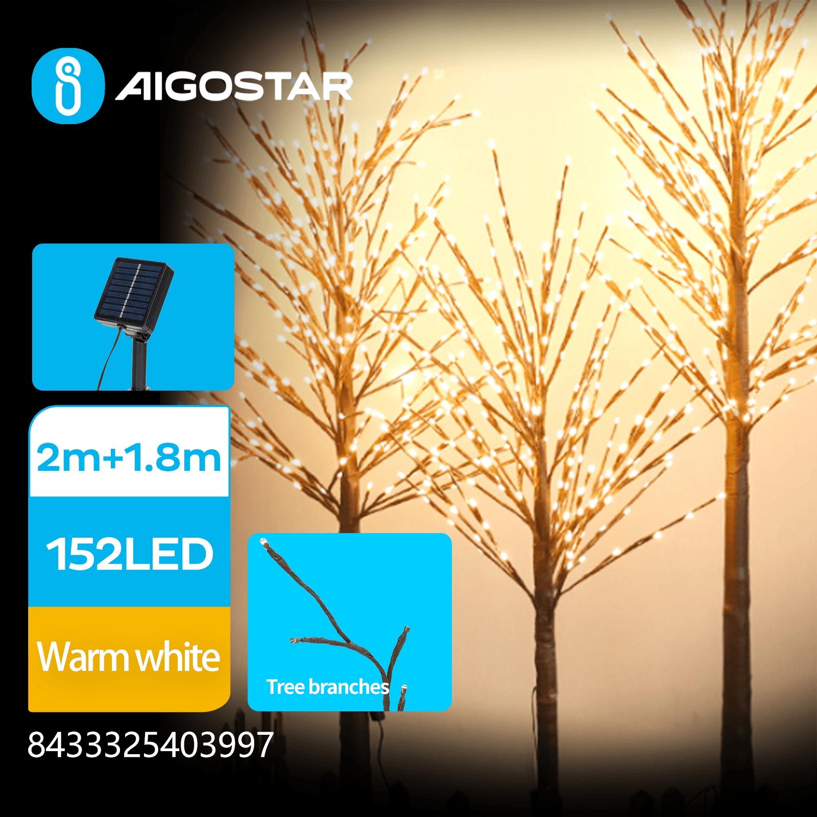 Solar simulation plant-tree-Branches+Firecrackers-dark green2700K-2M+1.8M-152LED-8blinkI-underground-P65