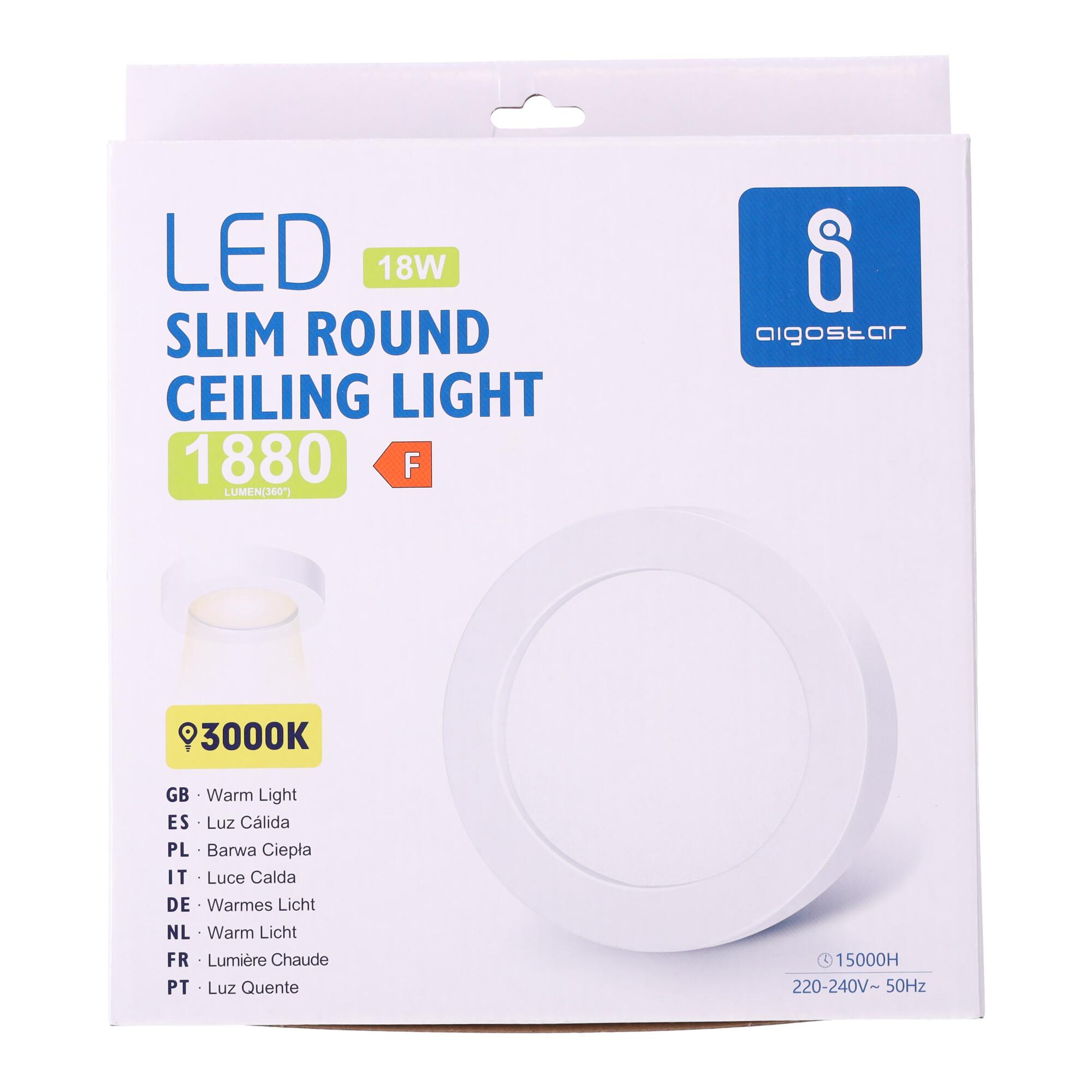 E6 LED  Surface-mounted Round Downlight 18W Yellow Light