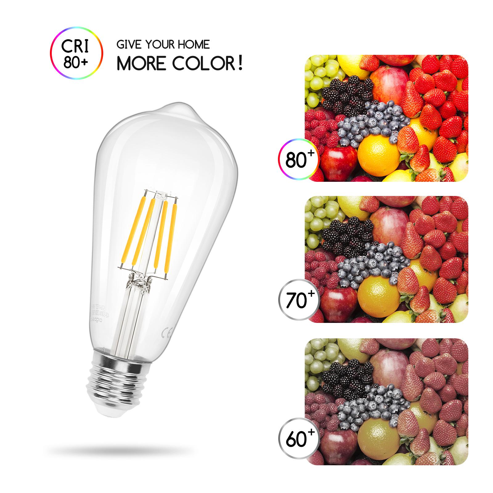 Żarówka LED Filament (Przezroczysta ST64 E27 4W(4W,480lm,E27,2700K)