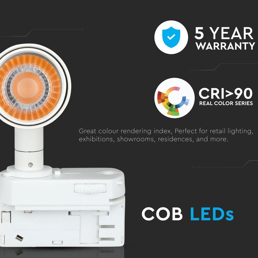 20W Lampa LED na szynoprzewód , Chip SAMSUNG, Barwa:5000K, 5 Lat gwarancji, Obudowa: Biała, VTAC, SKU 364