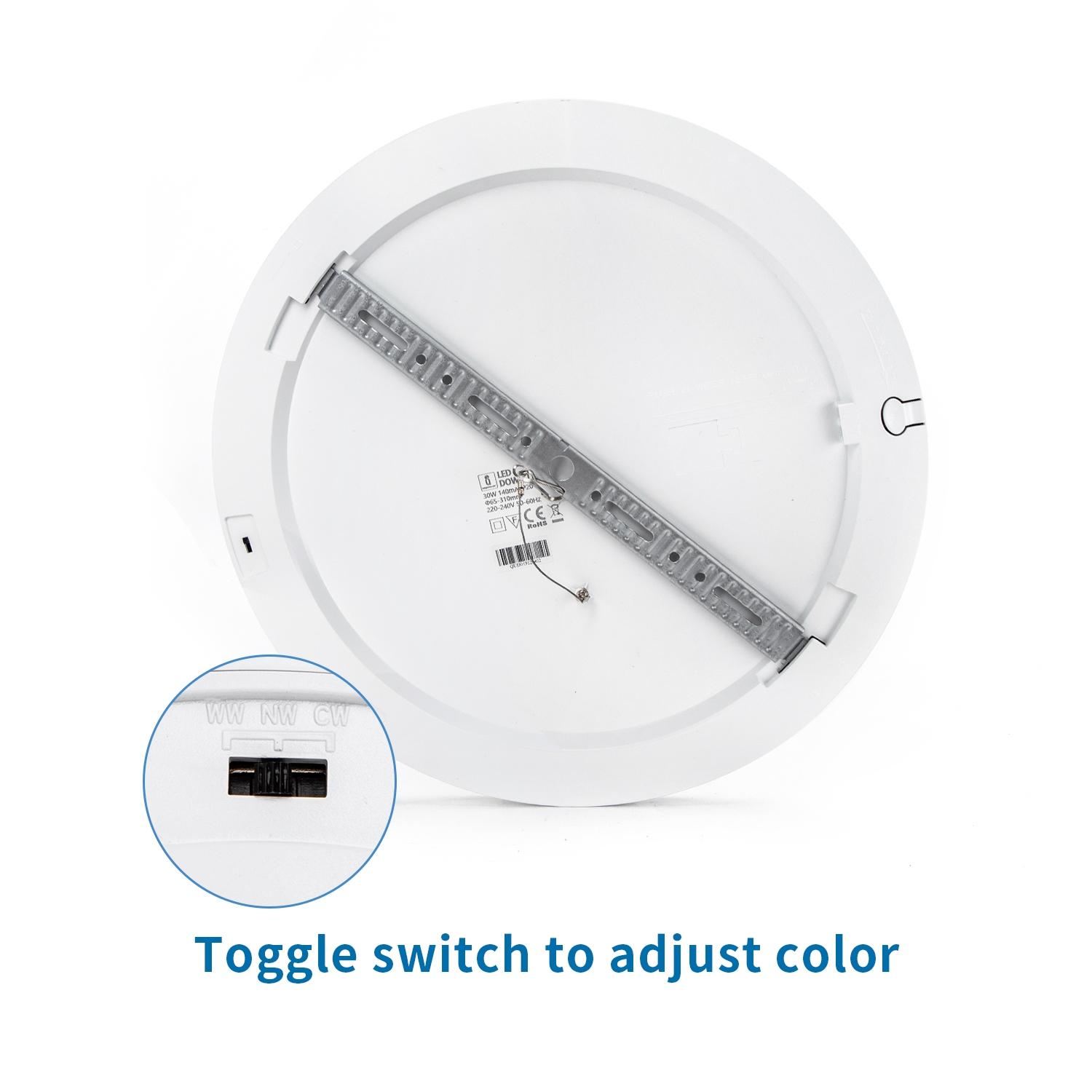 E5 LED Round Downlight 30W Adjustable Size and Color Temperature