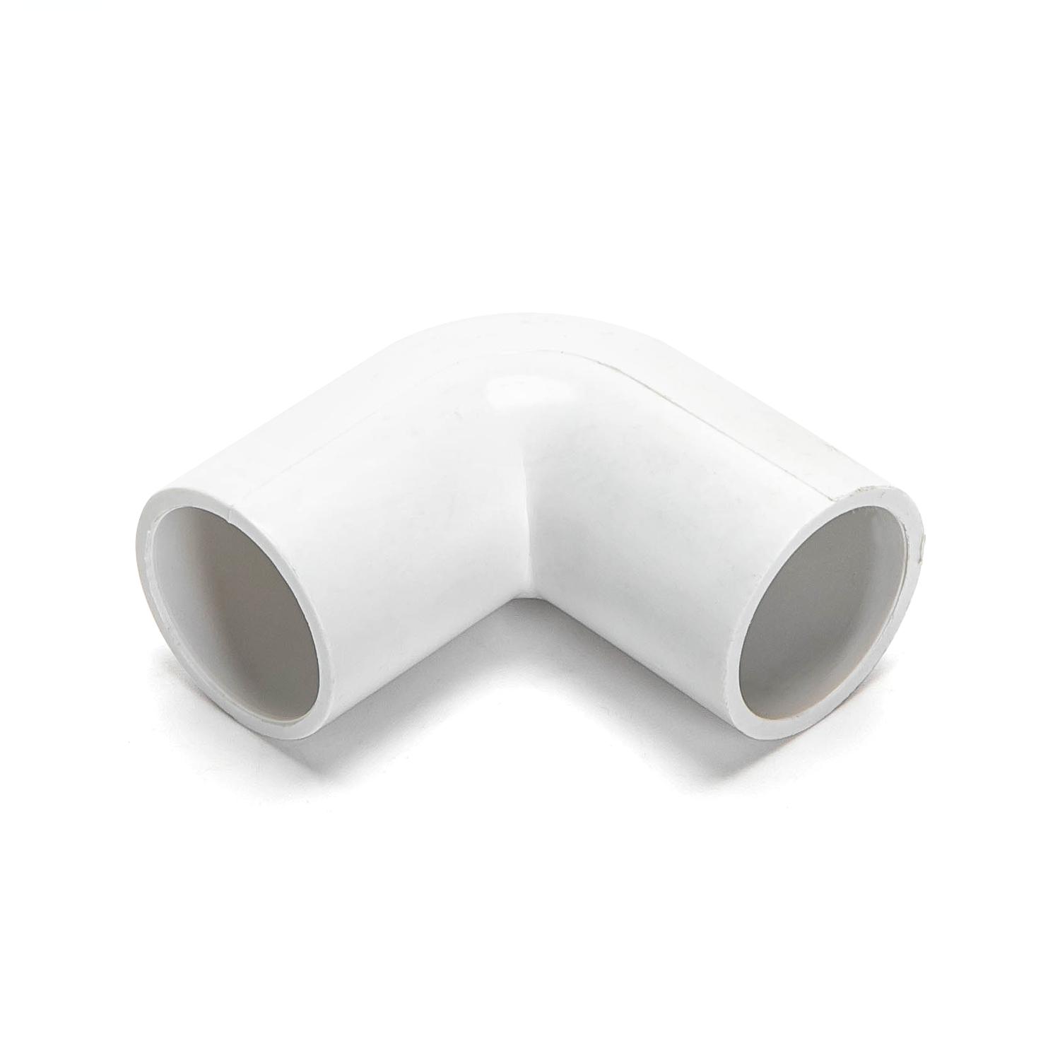 PVC Round Wire Duct Bend White 20mm 4PCS