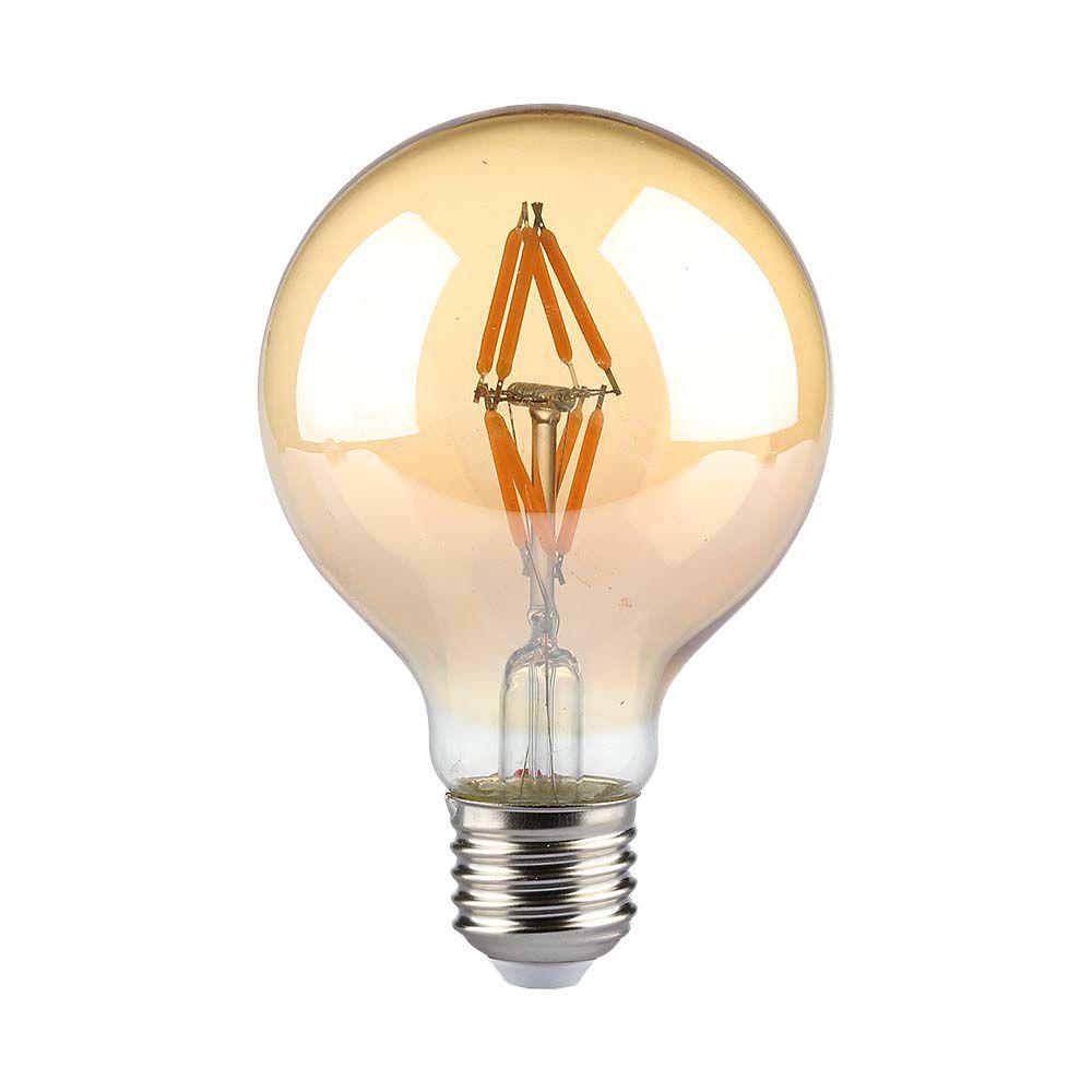 VT-2004 4W G80 LED FILAMENT BULB AMBER GLASS 2200K E27