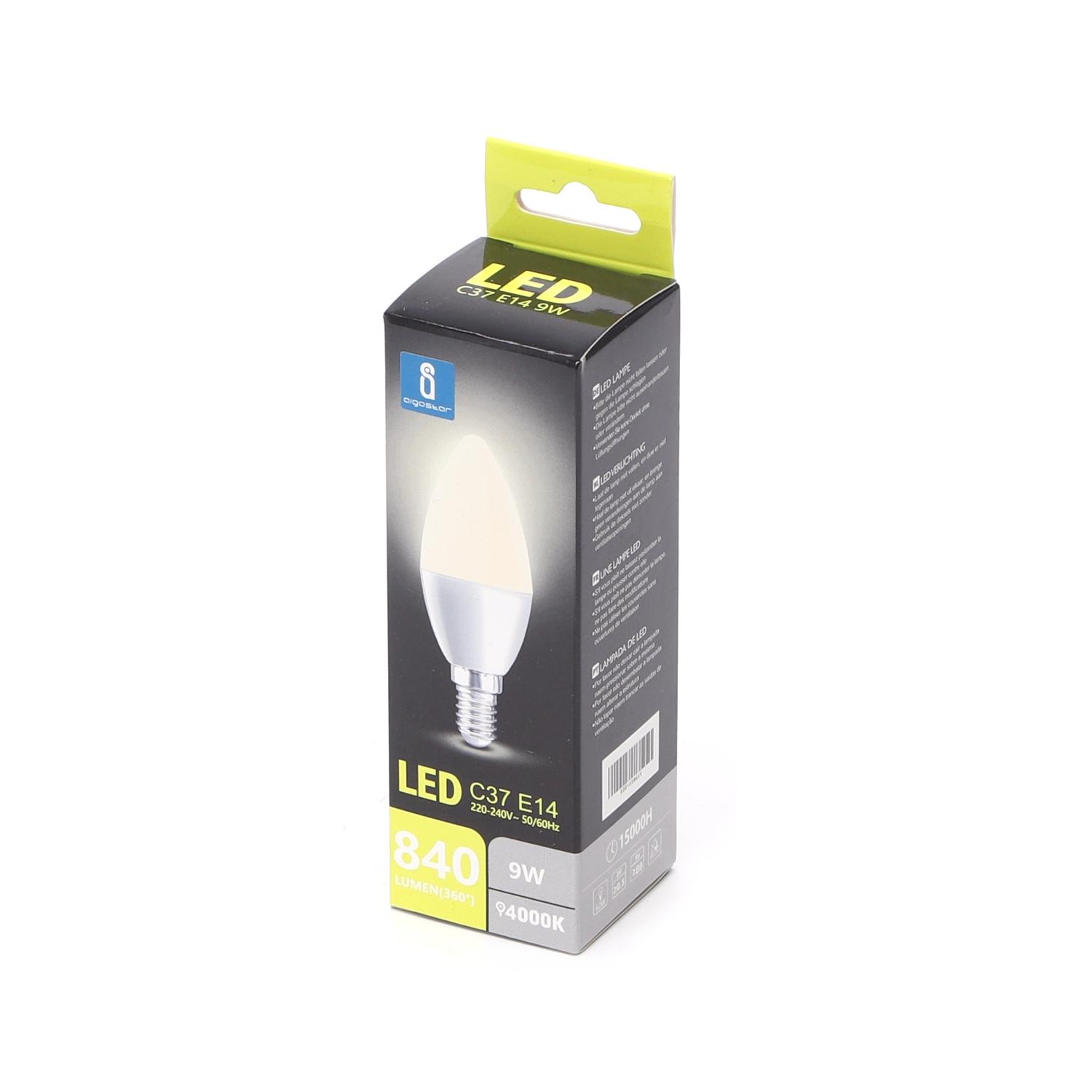 LED C37 E14 9W(9W,E14,4000K)