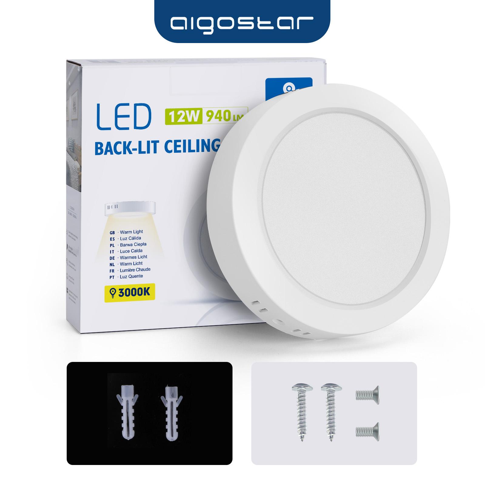 Downlight okrągły natynkowy LED 12W Żółte światło