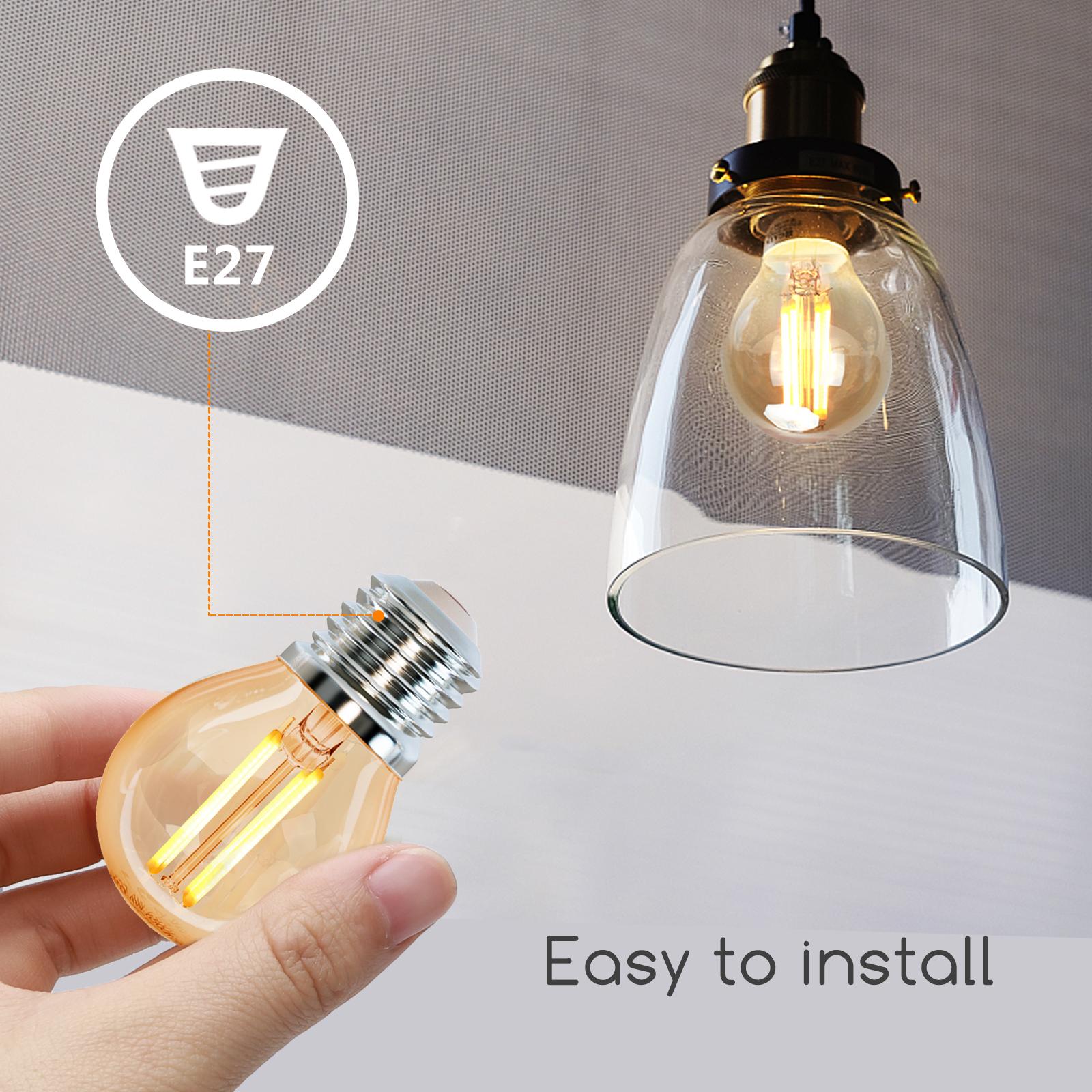 LED Filament Bulb (Amber) G45 E27 4W