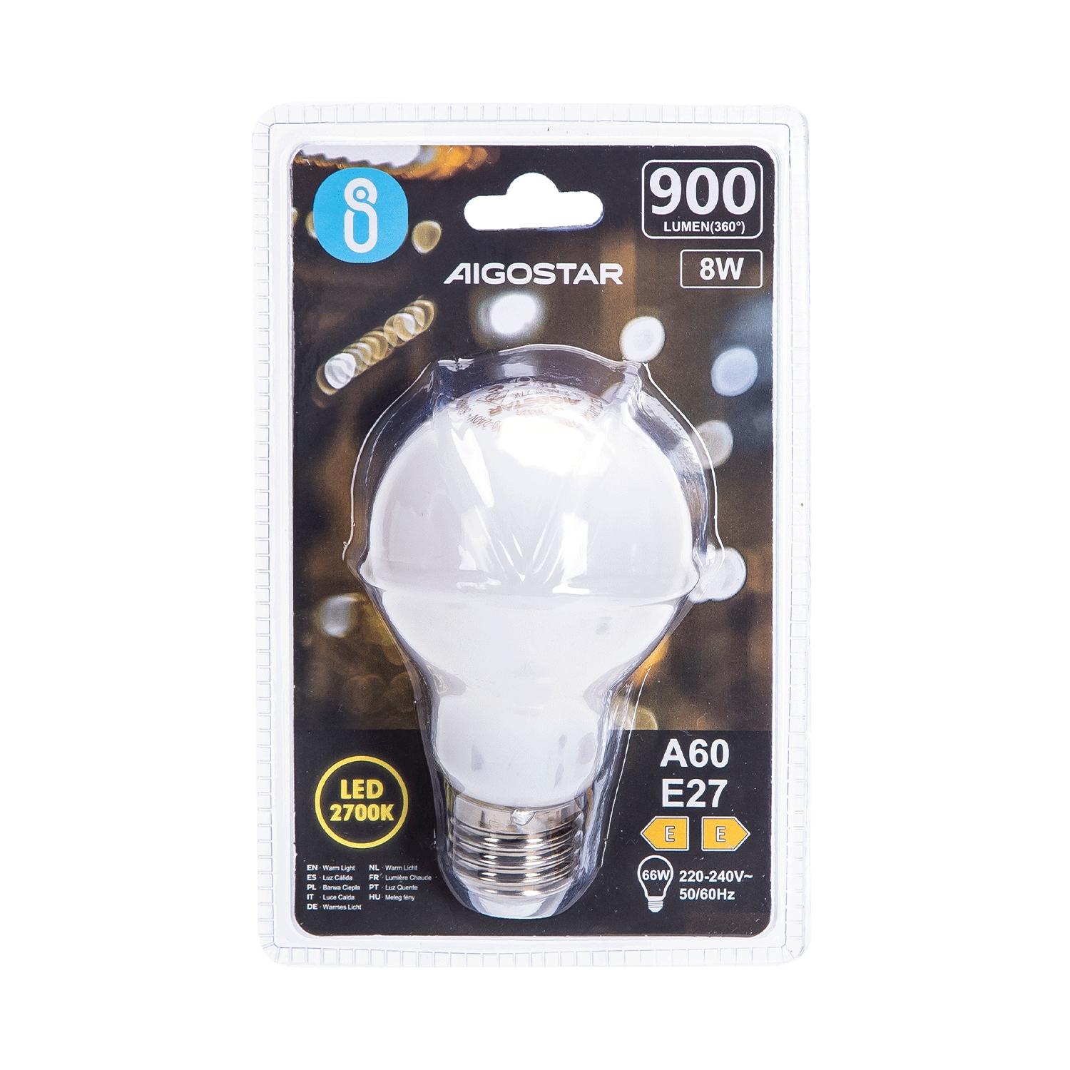 Żarówka LED Filament (Mlecznobiały) A60 E27 8W(8W,900lm,E27,2700K)