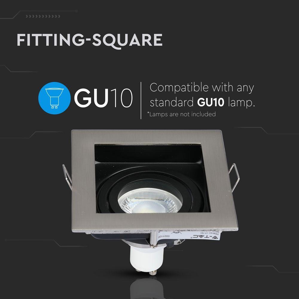 VT-781 GU10 FITTING SQUARE SATIN NICKLE