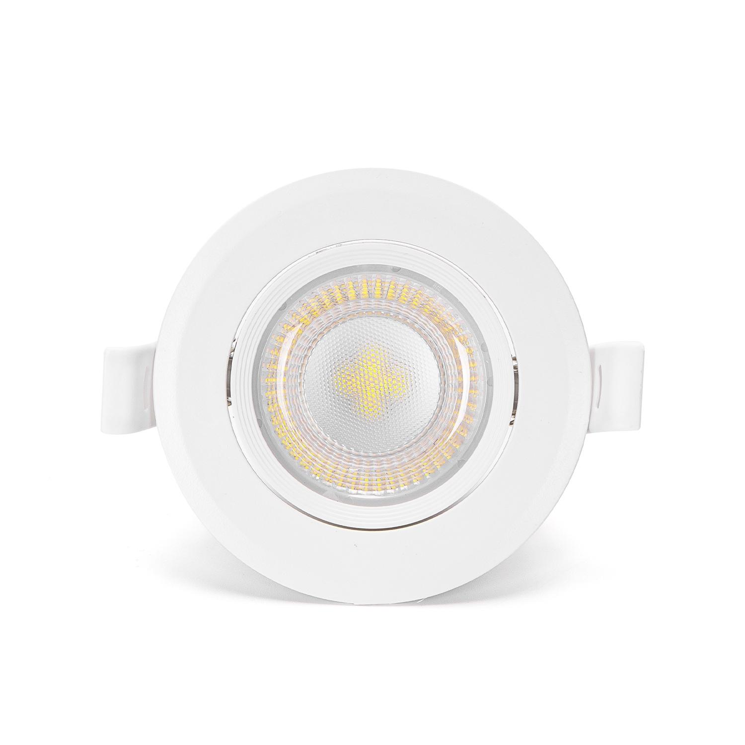 E6 LED  Flush-mounted Round Downlight with Adjustable Angle (3 pcs) 5W White Light