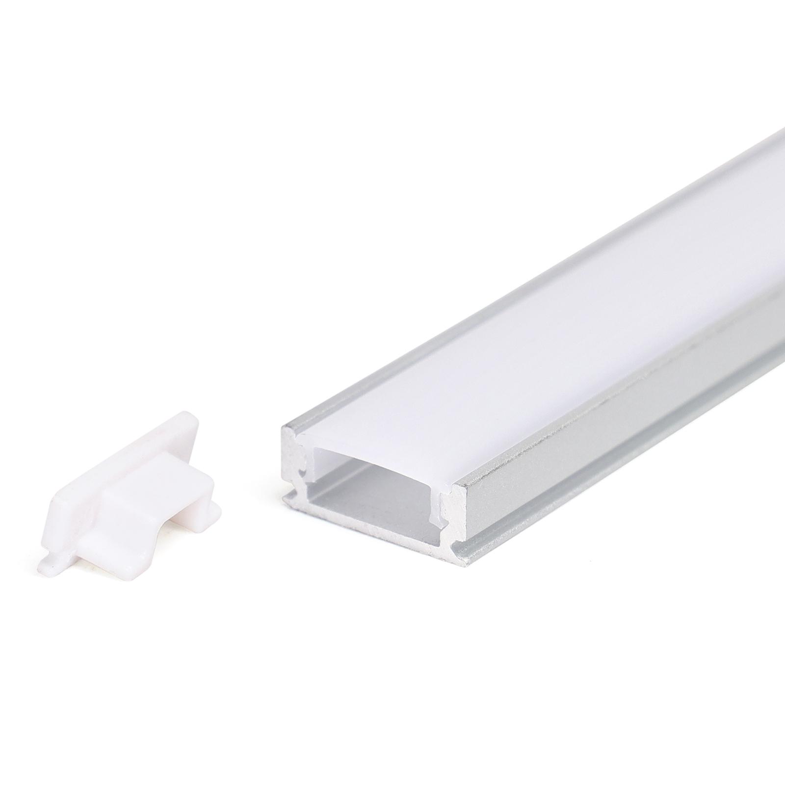 Surface-mounted LED strip channel, 1m, silver